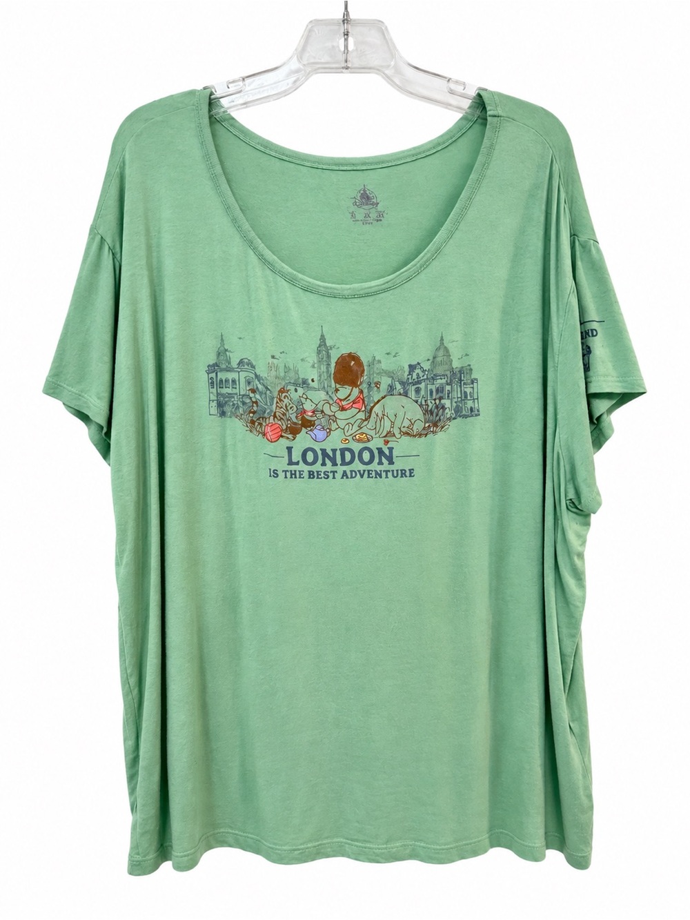 Disney Sage Green London Graphic Scoop Tee